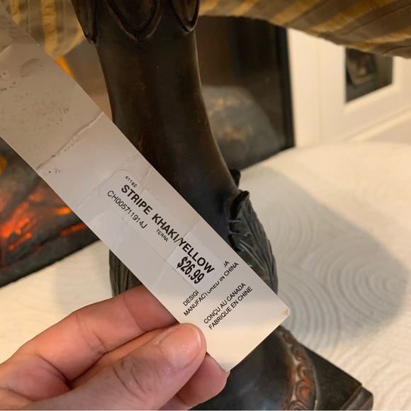 NWT striped khaki/yellow slightly distressed sun hat - Picture 5 of 10